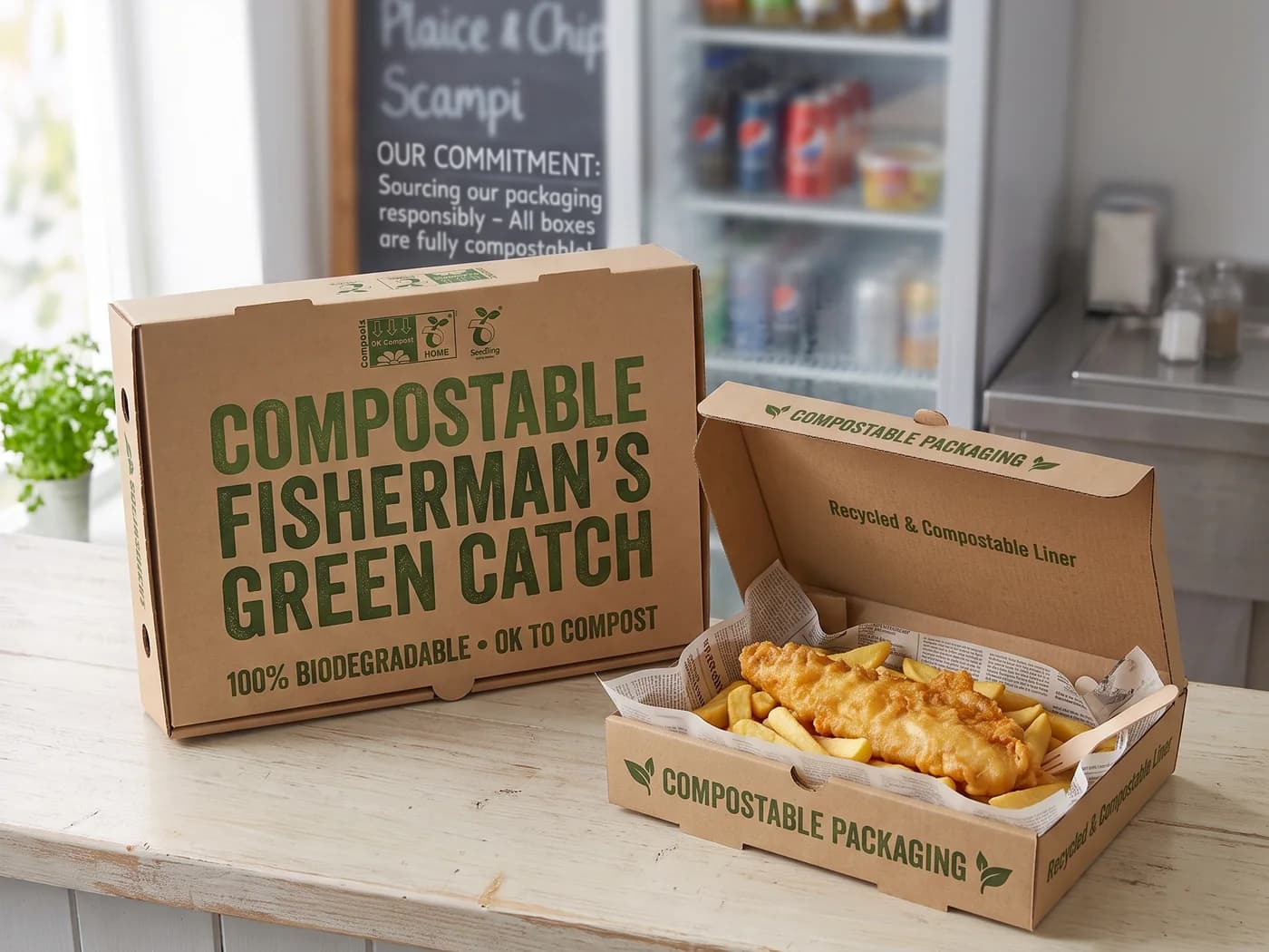 Compostable Fish & Chips Box