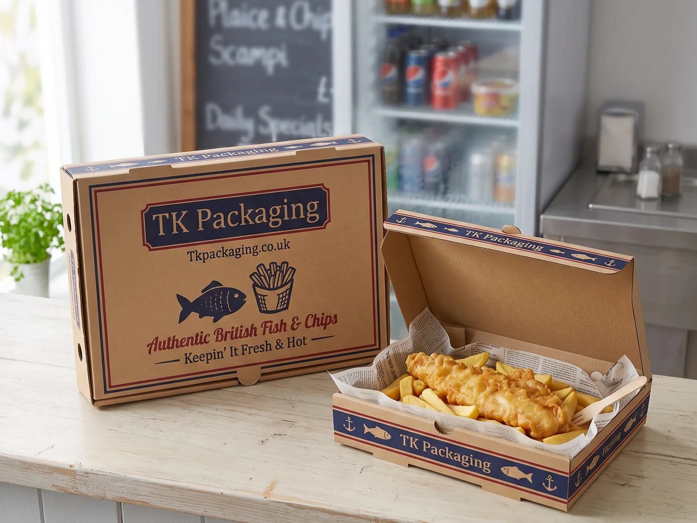 Printed Fish & Chips Box (Small)